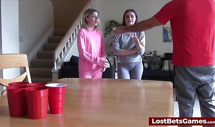 Strip Pong with the loser licking the winners pussy